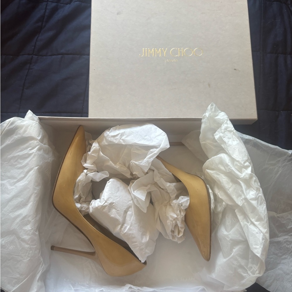 Jimmy Choo Lilah 100 Heels in Latte Mix
